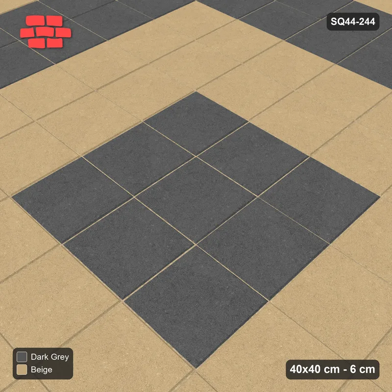 Interlock (Pasco) 40x40 cm · SQ44-244 · Rings in Kerb Frame · Side view Interlock (Pasco) 40x40 cm · SQ44-244 · Rings in Kerb Frame · Side view