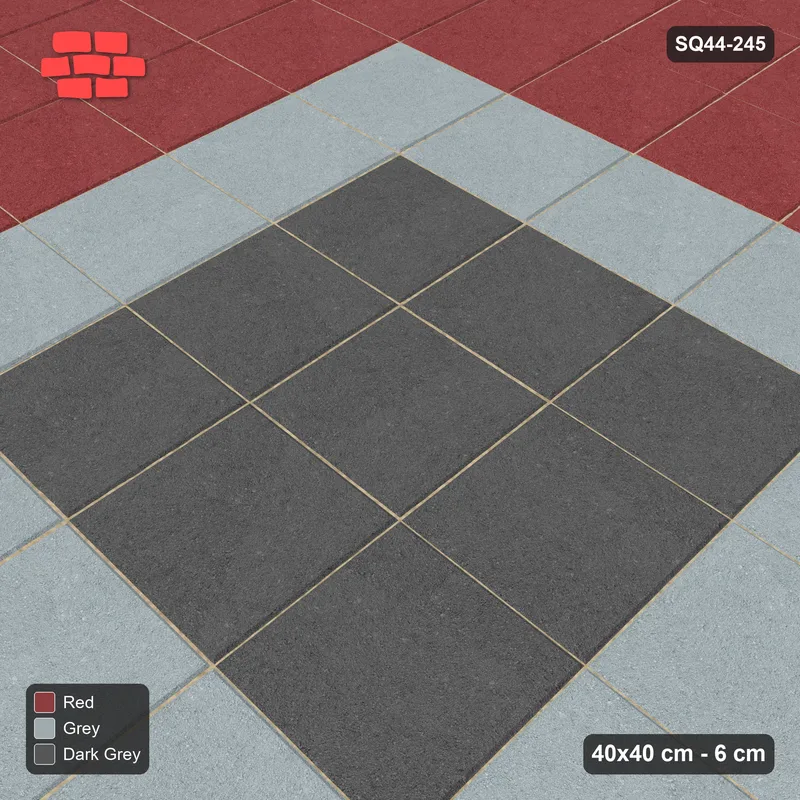 Interlock (Pasco) 40x40 cm · SQ44-245 · Medallion in Kerb Frame · Side view Interlock (Pasco) 40x40 cm · SQ44-245 · Medallion in Kerb Frame · Side view