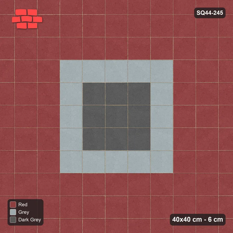 Interlock (Pasco) 40x40 cm · SQ44-245 · Medallion in Kerb Frame · Top view Interlock (Pasco) 40x40 cm · SQ44-245 · Medallion in Kerb Frame · Top view