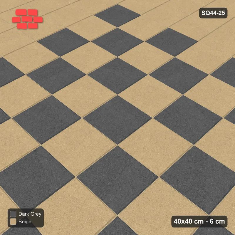 Interlock (Pasco) 40x40 cm · SQ44-25 · Checker Field with Triple Border · Side view Interlock (Pasco) 40x40 cm · SQ44-25 · Checker Field with Triple Border · Side view