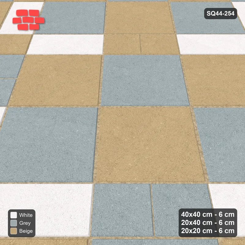 Interlock (Pasco) 40x40 cm · SQ44-254 · 45 Degree Slab Panels, Plank Lines, Beaded, Kerb - Coastal · Side view Interlock (Pasco) 40x40 cm · SQ44-254 · 45 Degree Slab Panels, Plank Lines, Beaded, Kerb - Coastal · Side view