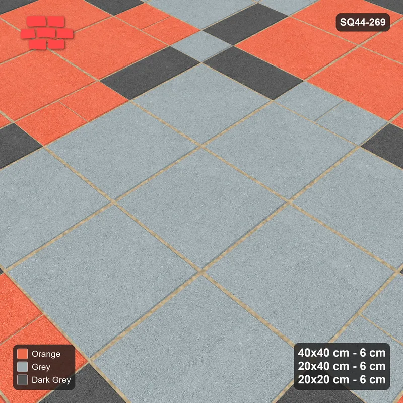 Interlock (Pasco) 40x40 cm · SQ44-269 · Slab Panels, Plank Lines, 20x20, Block Panels - Sunset Slate · Side view Interlock (Pasco) 40x40 cm · SQ44-269 · Slab Panels, Plank Lines, 20x20, Block Panels - Sunset Slate · Side view
