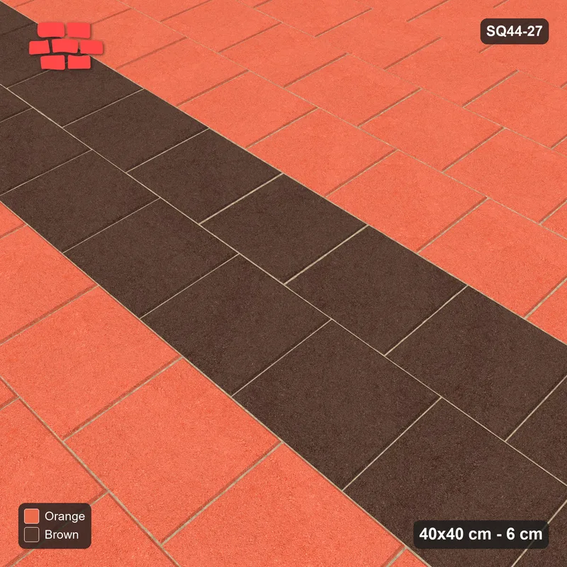 Interlock (Pasco) 40x40 cm · SQ44-27 · Running Bond with Wide Centre Band · Side view Interlock (Pasco) 40x40 cm · SQ44-27 · Running Bond with Wide Centre Band · Side view