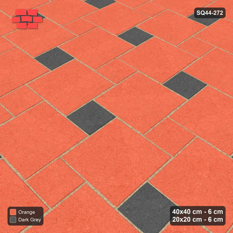 Interlock (Pasco) 40x40 cm · SQ44-272 · Offset Lattice, Dotted Tones, 360 cm - Ember · Side view Interlock (Pasco) 40x40 cm · SQ44-272 · Offset Lattice, Dotted Tones, 360 cm - Ember · Side view