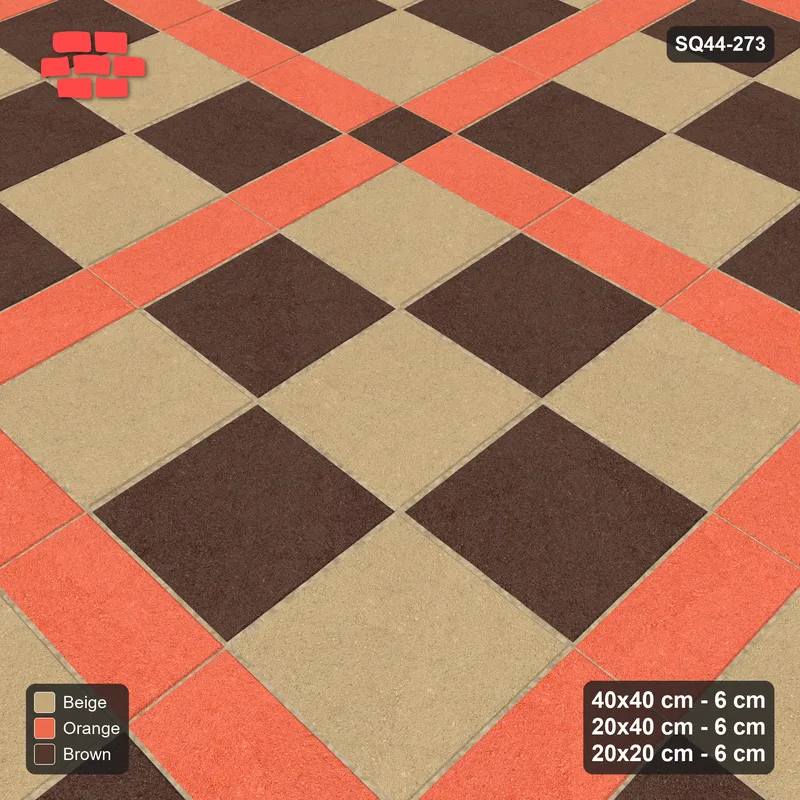 Interlock (Pasco) 40x40 cm · SQ44-273 · Slab Panels, Plank Lines, 20x20, Chequer Slabs - Autumn · Side view Interlock (Pasco) 40x40 cm · SQ44-273 · Slab Panels, Plank Lines, 20x20, Chequer Slabs - Autumn · Side view