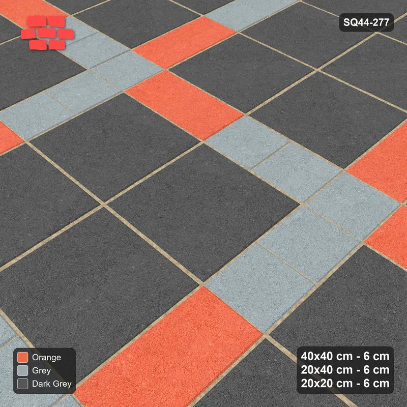 Interlock (Pasco) 40x40 cm · SQ44-277 · Slab Panels, Plank Lines, 20x20, 80 cm Panels - Sunset Slate · Side view Interlock (Pasco) 40x40 cm · SQ44-277 · Slab Panels, Plank Lines, 20x20, 80 cm Panels - Sunset Slate · Side view