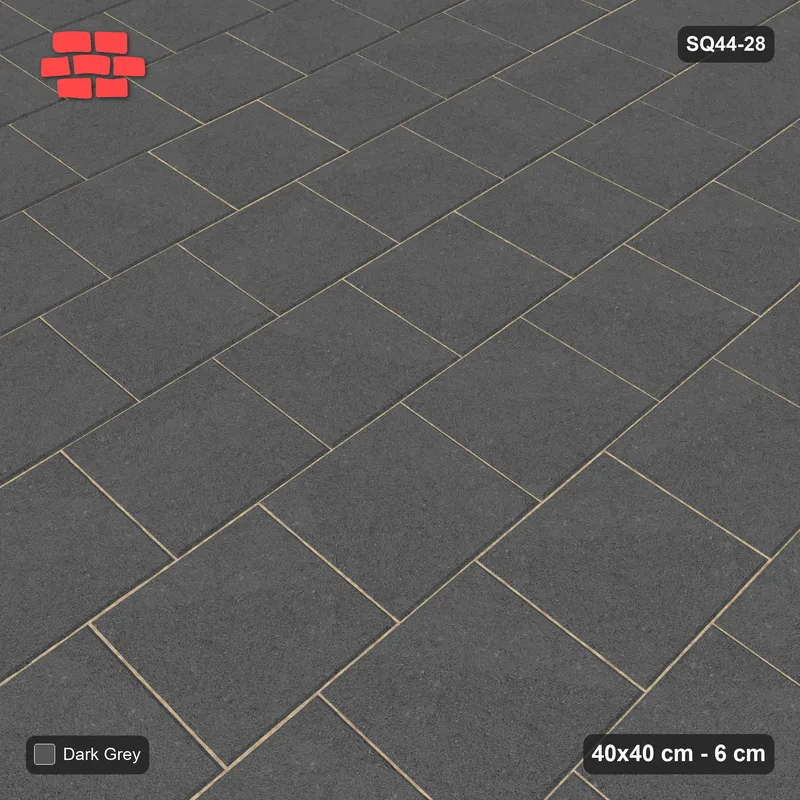 Interlock (Pasco) 40x40 cm · SQ44-28 · Vertical Running Bond · Side view Interlock (Pasco) 40x40 cm · SQ44-28 · Vertical Running Bond · Side view