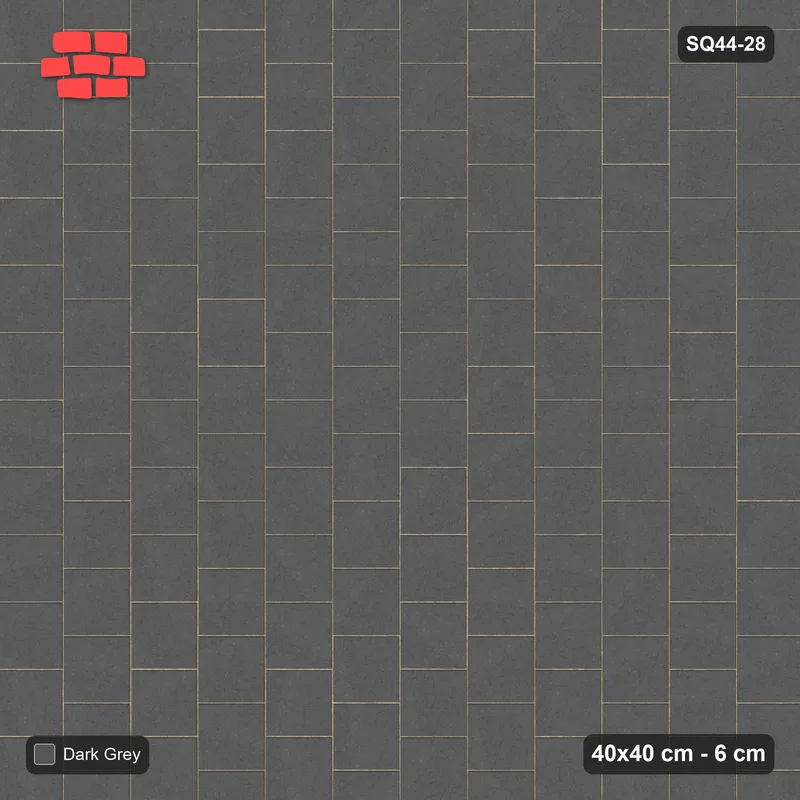 Interlock (Pasco) 40x40 cm · SQ44-28 · Vertical Running Bond · Top view Interlock (Pasco) 40x40 cm · SQ44-28 · Vertical Running Bond · Top view