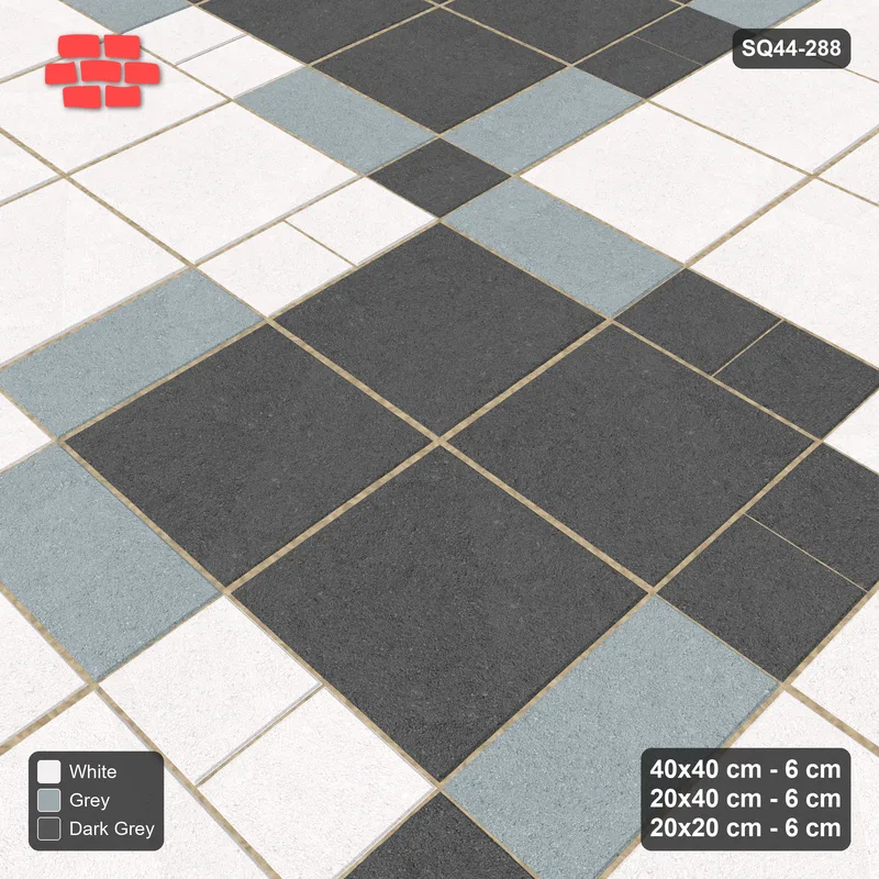 Interlock (Pasco) 40x40 cm · SQ44-288 · Slab Panels, Plank Lines, 20x20, Beaded, 400 cm - Monochrome · Side view Interlock (Pasco) 40x40 cm · SQ44-288 · Slab Panels, Plank Lines, 20x20, Beaded, 400 cm - Monochrome · Side view