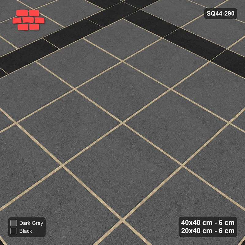 Interlock (Pasco) 40x40 cm · SQ44-290 · Slab Panels, Continuous Planks, Kerb, 400 cm - Night Sky · Side view Interlock (Pasco) 40x40 cm · SQ44-290 · Slab Panels, Continuous Planks, Kerb, 400 cm - Night Sky · Side view