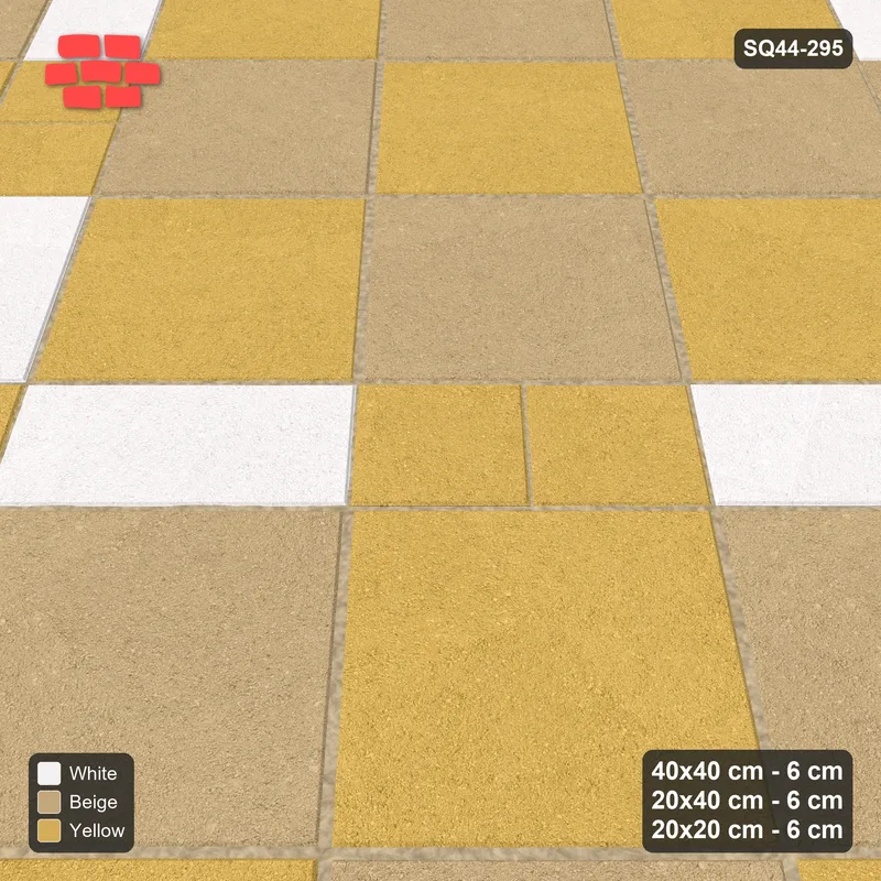 Interlock (Pasco) 40x40 cm · SQ44-295 · 45 Degree Slab Panels, Plank Lines, Beaded - Golden Sand · Side view Interlock (Pasco) 40x40 cm · SQ44-295 · 45 Degree Slab Panels, Plank Lines, Beaded - Golden Sand · Side view