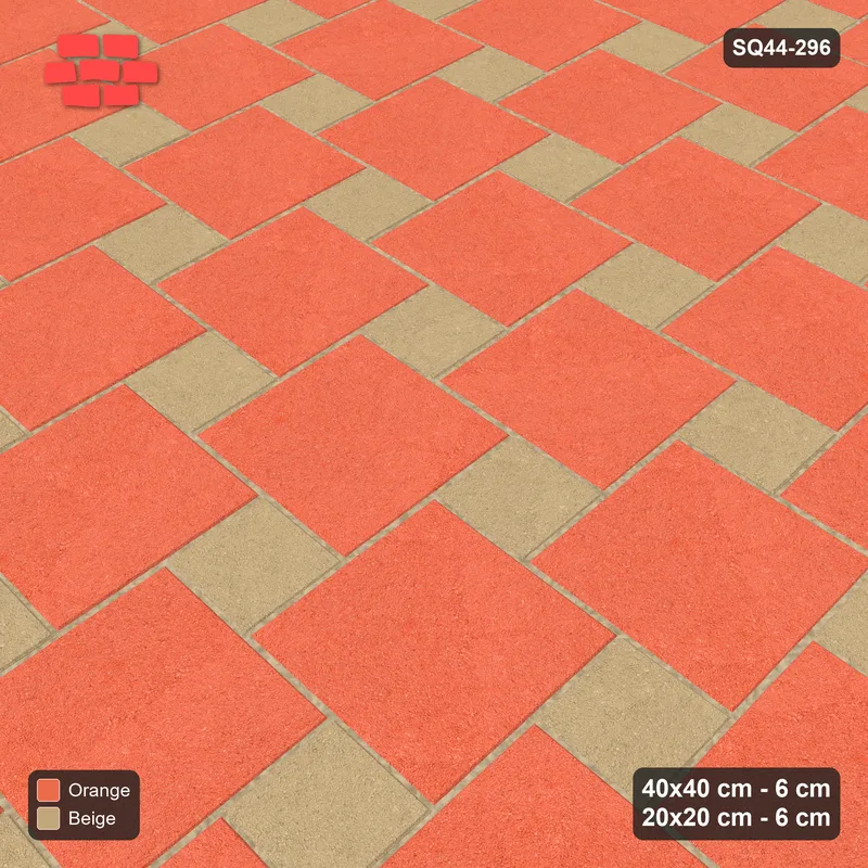 Interlock (Pasco) 40x40 cm · SQ44-296 · Offset Lattice, Solid Slabs, Mirrored, 420 cm - Clay Court · Side view Interlock (Pasco) 40x40 cm · SQ44-296 · Offset Lattice, Solid Slabs, Mirrored, 420 cm - Clay Court · Side view