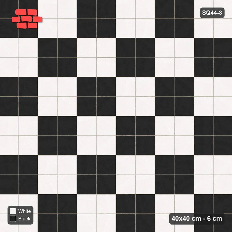 Interlock (Pasco) 40x40 cm · SQ44-3 · Large Checker Plaza · Top view Interlock (Pasco) 40x40 cm · SQ44-3 · Large Checker Plaza · Top view