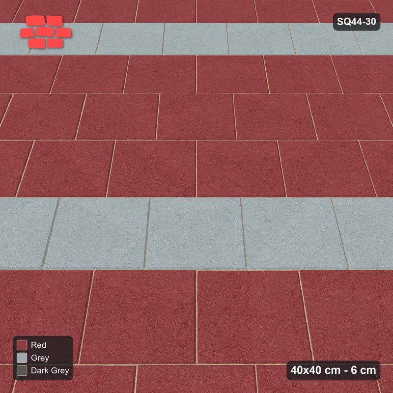 Interlock (Pasco) 40x40 cm · SQ44-30 · Diagonal Running Striped Courses · Side view Interlock (Pasco) 40x40 cm · SQ44-30 · Diagonal Running Striped Courses · Side view