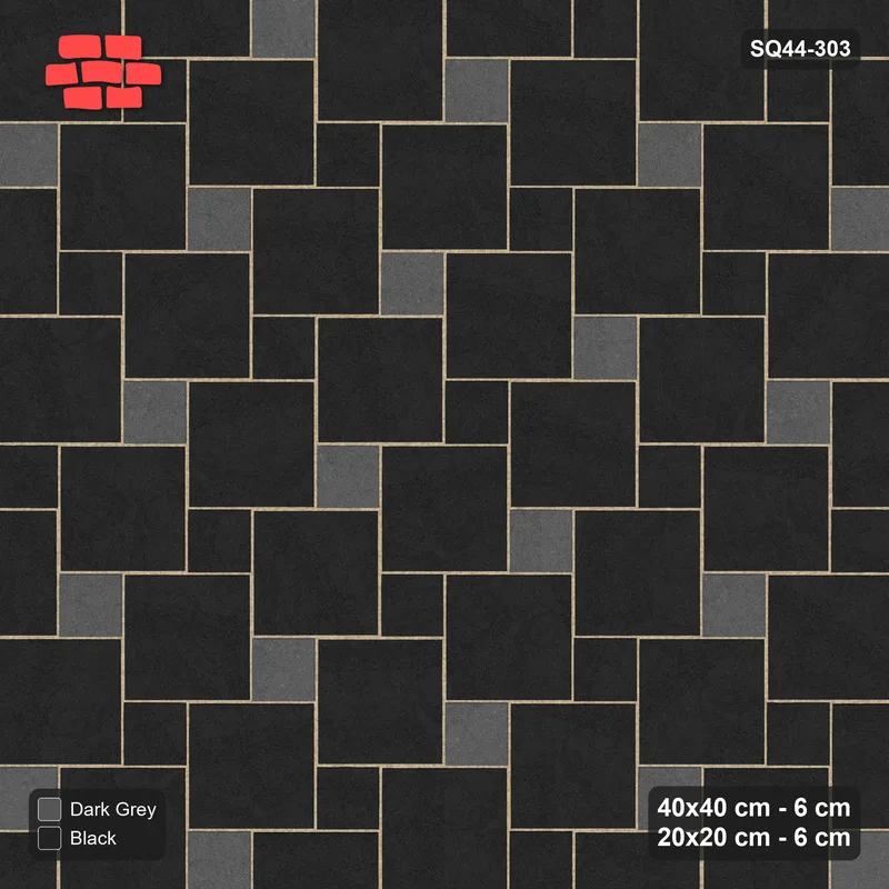 Interlock (Pasco) 40x40 cm · SQ44-303 · Offset Lattice, Dotted Tones, 280 cm - Night Sky · Top view Interlock (Pasco) 40x40 cm · SQ44-303 · Offset Lattice, Dotted Tones, 280 cm - Night Sky · Top view