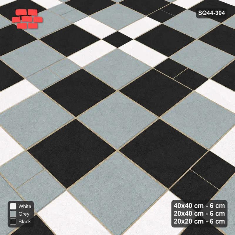 Interlock (Pasco) 40x40 cm · SQ44-304 · Slab Panels, Plank Lines, 20x20, Beaded, 440 cm - Tuxedo · Side view Interlock (Pasco) 40x40 cm · SQ44-304 · Slab Panels, Plank Lines, 20x20, Beaded, 440 cm - Tuxedo · Side view
