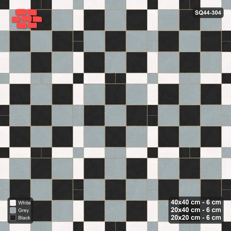 Interlock (Pasco) 40x40 cm · SQ44-304 · Slab Panels, Plank Lines, 20x20, Beaded, 440 cm - Tuxedo · Top view Interlock (Pasco) 40x40 cm · SQ44-304 · Slab Panels, Plank Lines, 20x20, Beaded, 440 cm - Tuxedo · Top view