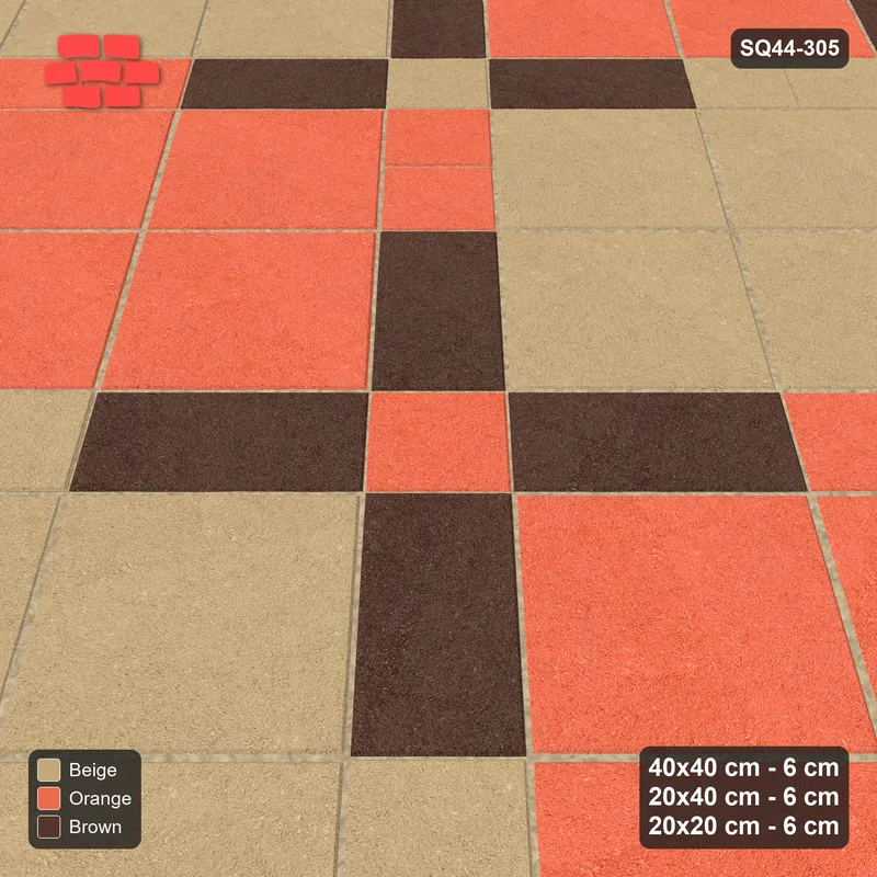 Interlock (Pasco) 40x40 cm · SQ44-305 · 45 Degree Slab Panels, Plank Lines, Beaded, Kerb - Autumn · Side view Interlock (Pasco) 40x40 cm · SQ44-305 · 45 Degree Slab Panels, Plank Lines, Beaded, Kerb - Autumn · Side view