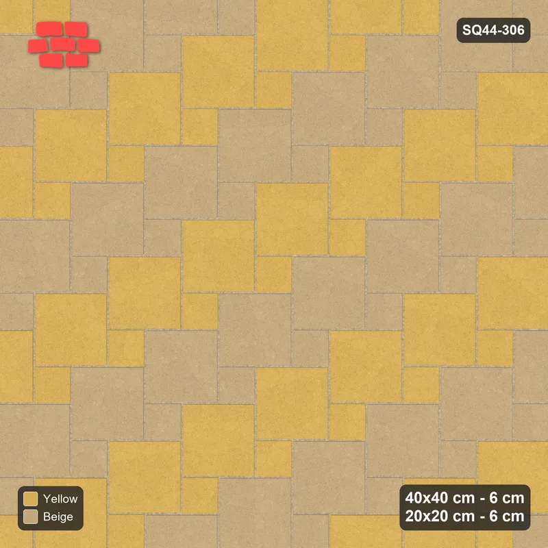 Interlock (Pasco) 40x40 cm · SQ44-306 · Offset Lattice, Row Tones, 300 cm - Desert Sun · Top view Interlock (Pasco) 40x40 cm · SQ44-306 · Offset Lattice, Row Tones, 300 cm - Desert Sun · Top view
