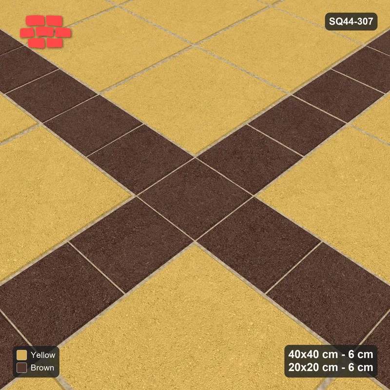 Interlock (Pasco) 40x40 cm · SQ44-307 · Checker Panels, 20x20 Lines, Solid Slabs, 260 cm - Harvest · Side view Interlock (Pasco) 40x40 cm · SQ44-307 · Checker Panels, 20x20 Lines, Solid Slabs, 260 cm - Harvest · Side view