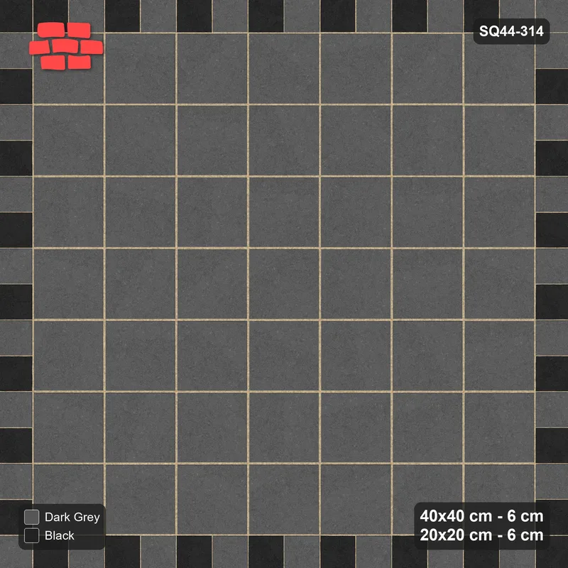Interlock (Pasco) 40x40 cm · SQ44-314 · Checker Field, 20x20 Border, Block Checker - Night Sky · Top view Interlock (Pasco) 40x40 cm · SQ44-314 · Checker Field, 20x20 Border, Block Checker - Night Sky · Top view