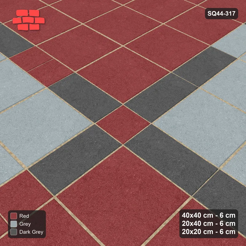 Interlock (Pasco) 40x40 cm · SQ44-317 · Slab Panels, Plank Lines, 20x20, 160 cm Panels - Urban Brick · Side view Interlock (Pasco) 40x40 cm · SQ44-317 · Slab Panels, Plank Lines, 20x20, 160 cm Panels - Urban Brick · Side view
