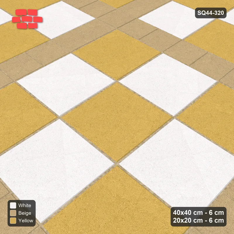 Interlock (Pasco) 40x40 cm · SQ44-320 · Checker Panels, 20x20 Lines, Solid Lines - Golden Sand · Side view Interlock (Pasco) 40x40 cm · SQ44-320 · Checker Panels, 20x20 Lines, Solid Lines - Golden Sand · Side view