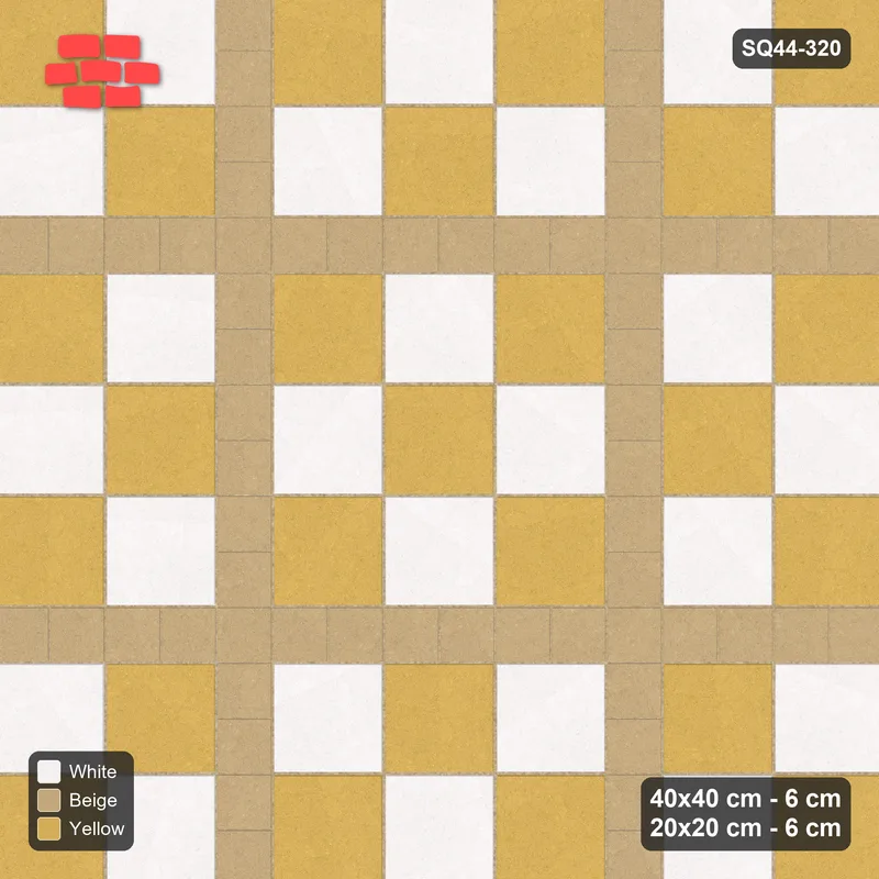 Interlock (Pasco) 40x40 cm · SQ44-320 · Checker Panels, 20x20 Lines, Solid Lines - Golden Sand · Top view Interlock (Pasco) 40x40 cm · SQ44-320 · Checker Panels, 20x20 Lines, Solid Lines - Golden Sand · Top view