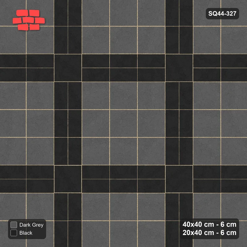 Interlock (Pasco) 40x40 cm · SQ44-327 · Slab Panels, Double Plank Lines, Dark Junctions - Night Sky · Top view Interlock (Pasco) 40x40 cm · SQ44-327 · Slab Panels, Double Plank Lines, Dark Junctions - Night Sky · Top view