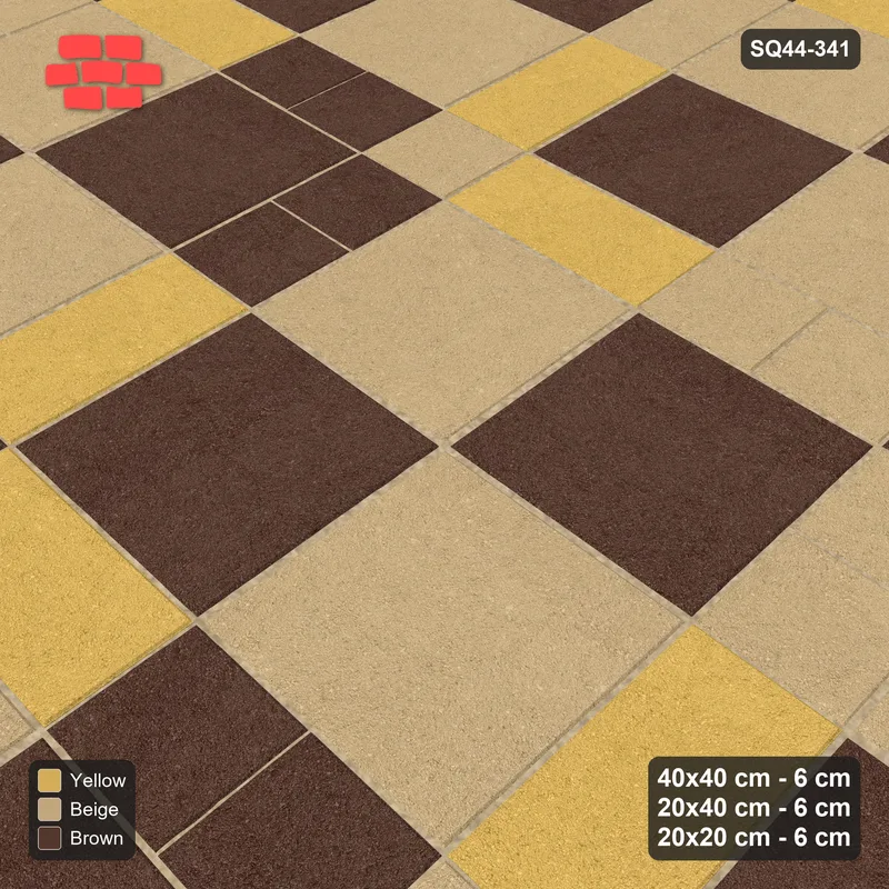Interlock (Pasco) 40x40 cm · SQ44-341 · Slab Panels, Plank Lines, 20x20, Beaded, Kerb - Harvest Gold · Side view Interlock (Pasco) 40x40 cm · SQ44-341 · Slab Panels, Plank Lines, 20x20, Beaded, Kerb - Harvest Gold · Side view