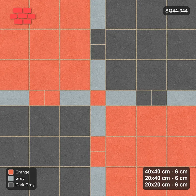 Interlock (Pasco) 40x40 cm · SQ44-344 · Slab Panels, Plank Lines, 20x20, Beaded - Sunset Slate · Top view Interlock (Pasco) 40x40 cm · SQ44-344 · Slab Panels, Plank Lines, 20x20, Beaded - Sunset Slate · Top view