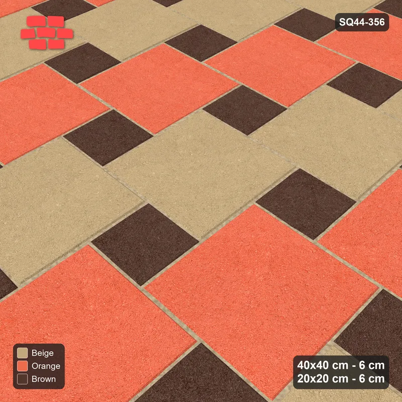 Interlock (Pasco) 40x40 cm · SQ44-356 · Offset Lattice, Stripes (Mirrored) - Autumn · Side view Interlock (Pasco) 40x40 cm · SQ44-356 · Offset Lattice, Stripes (Mirrored) - Autumn · Side view