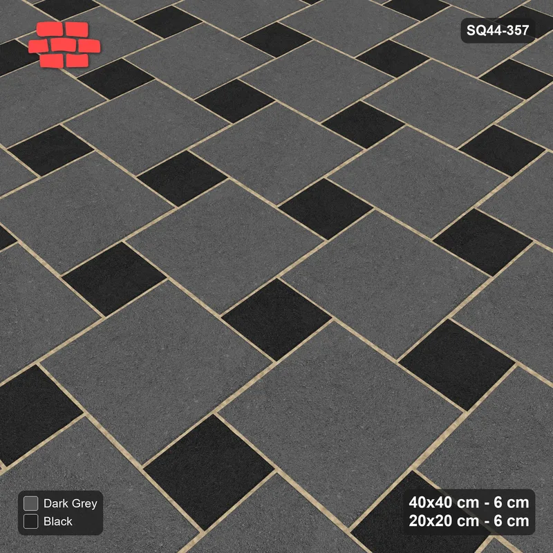 Interlock (Pasco) 40x40 cm · SQ44-357 · Offset Lattice, Accents - Night Sky · Side view Interlock (Pasco) 40x40 cm · SQ44-357 · Offset Lattice, Accents - Night Sky · Side view