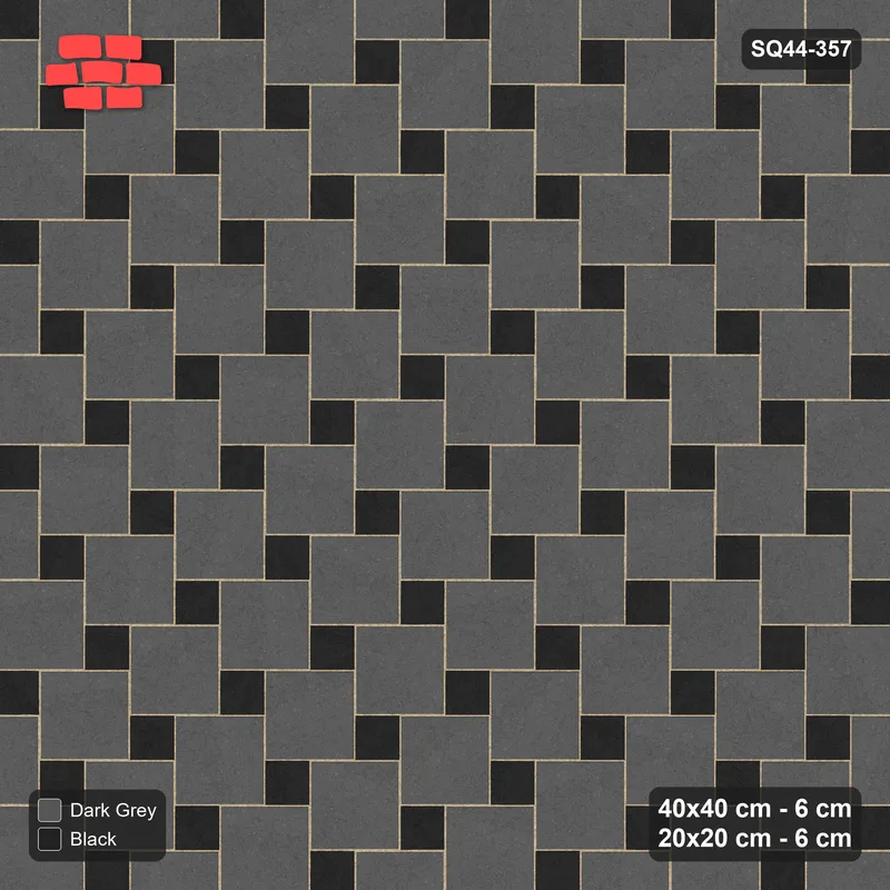 Interlock (Pasco) 40x40 cm · SQ44-357 · Offset Lattice, Accents - Night Sky · Top view Interlock (Pasco) 40x40 cm · SQ44-357 · Offset Lattice, Accents - Night Sky · Top view