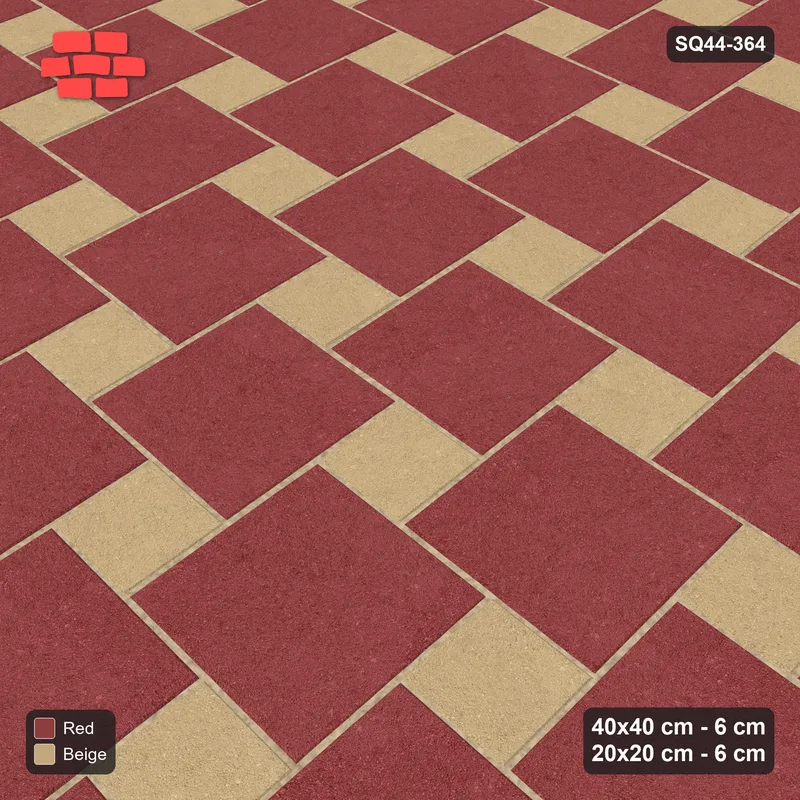 Interlock (Pasco) 40x40 cm · SQ44-364 · Offset Lattice, Accents (Mirrored) - Terracotta · Side view Interlock (Pasco) 40x40 cm · SQ44-364 · Offset Lattice, Accents (Mirrored) - Terracotta · Side view