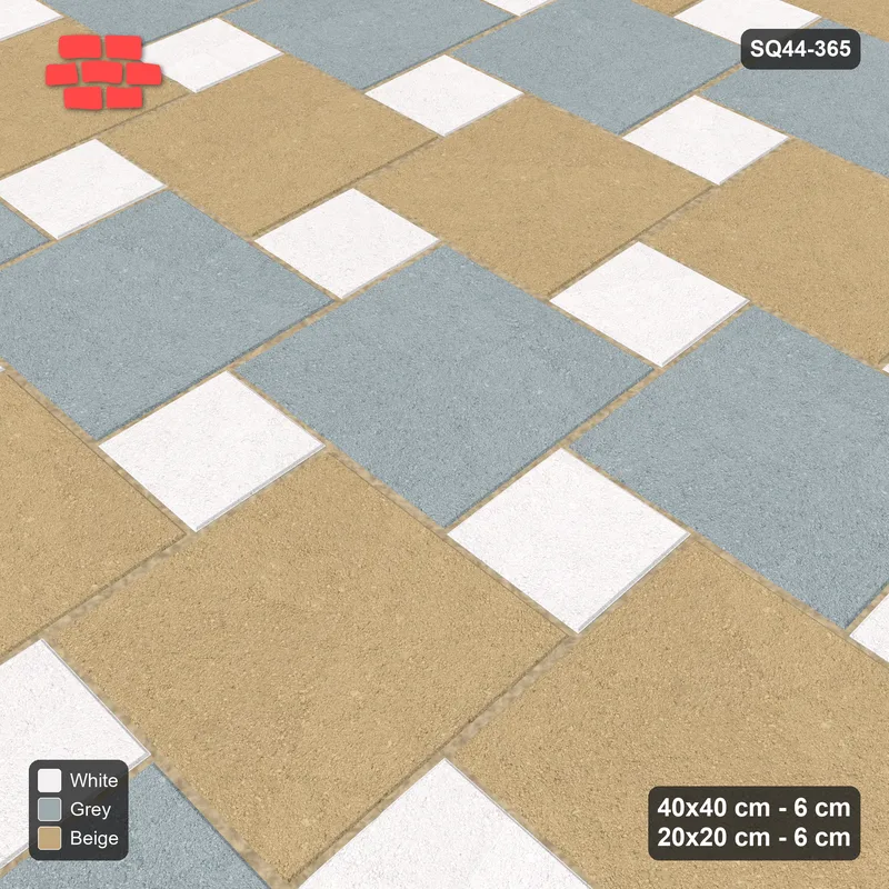 Interlock (Pasco) 40x40 cm · SQ44-365 · Offset Lattice, Stripes - Coastal · Side view Interlock (Pasco) 40x40 cm · SQ44-365 · Offset Lattice, Stripes - Coastal · Side view
