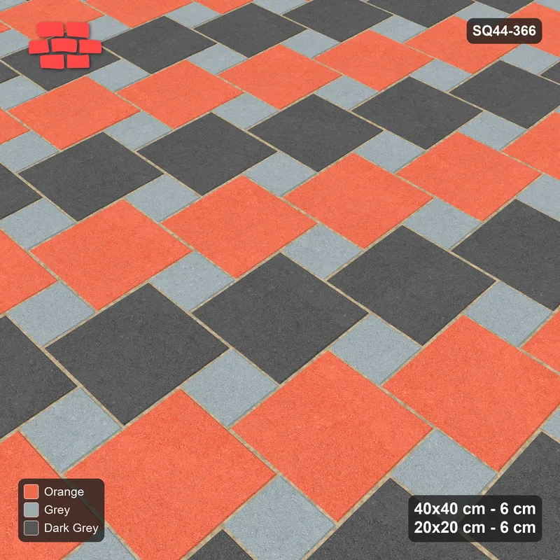 Interlock (Pasco) 40x40 cm · SQ44-366 · Offset Lattice, Stripes (Mirrored) - Sunset Slate · Side view Interlock (Pasco) 40x40 cm · SQ44-366 · Offset Lattice, Stripes (Mirrored) - Sunset Slate · Side view