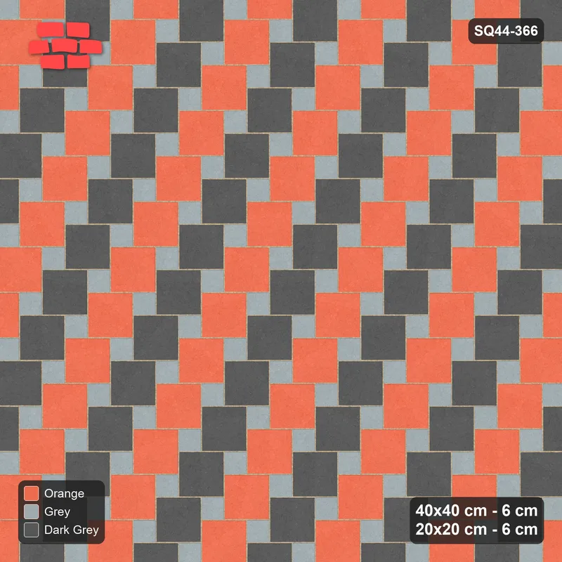 Interlock (Pasco) 40x40 cm · SQ44-366 · Offset Lattice, Stripes (Mirrored) - Sunset Slate · Top view Interlock (Pasco) 40x40 cm · SQ44-366 · Offset Lattice, Stripes (Mirrored) - Sunset Slate · Top view