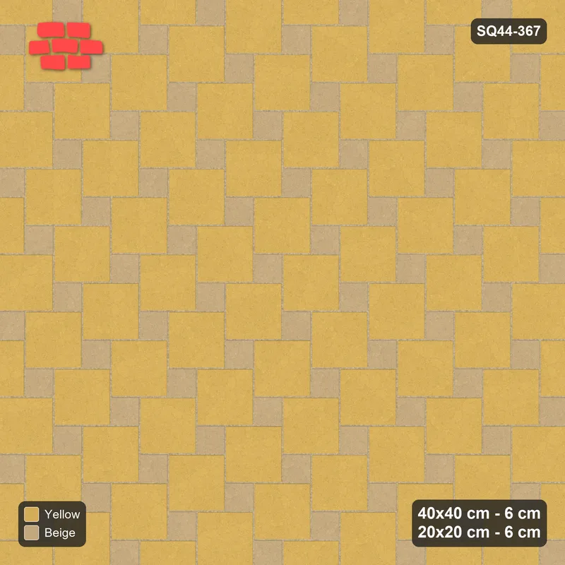 Interlock (Pasco) 40x40 cm · SQ44-367 · Offset Lattice, Accents - Desert Sun · Top view Interlock (Pasco) 40x40 cm · SQ44-367 · Offset Lattice, Accents - Desert Sun · Top view