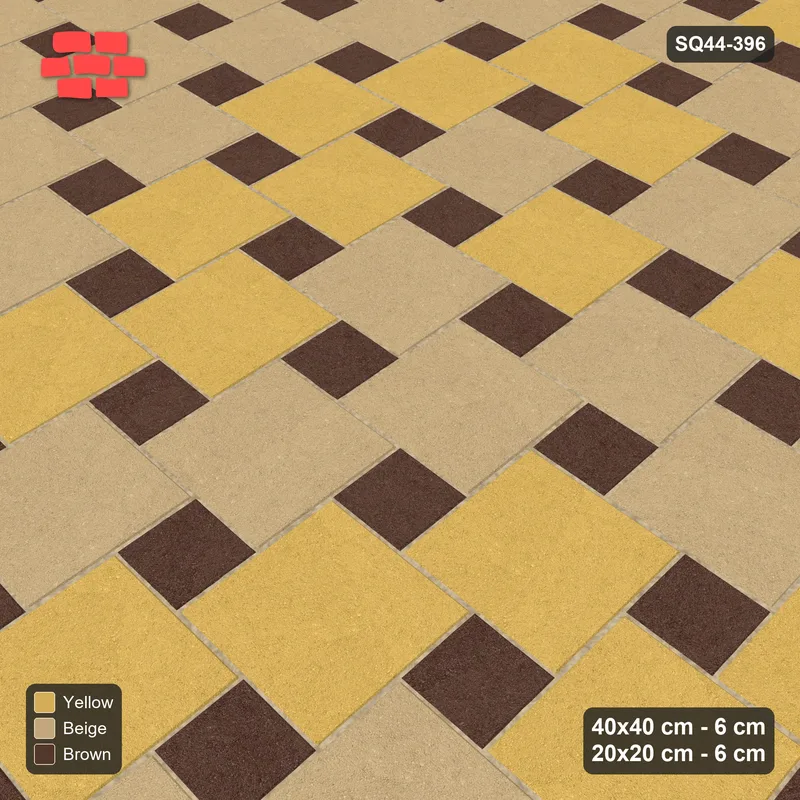 Interlock (Pasco) 40x40 cm · SQ44-396 · Offset Lattice, Blend (Mirrored) - Harvest Gold · Side view Interlock (Pasco) 40x40 cm · SQ44-396 · Offset Lattice, Blend (Mirrored) - Harvest Gold · Side view