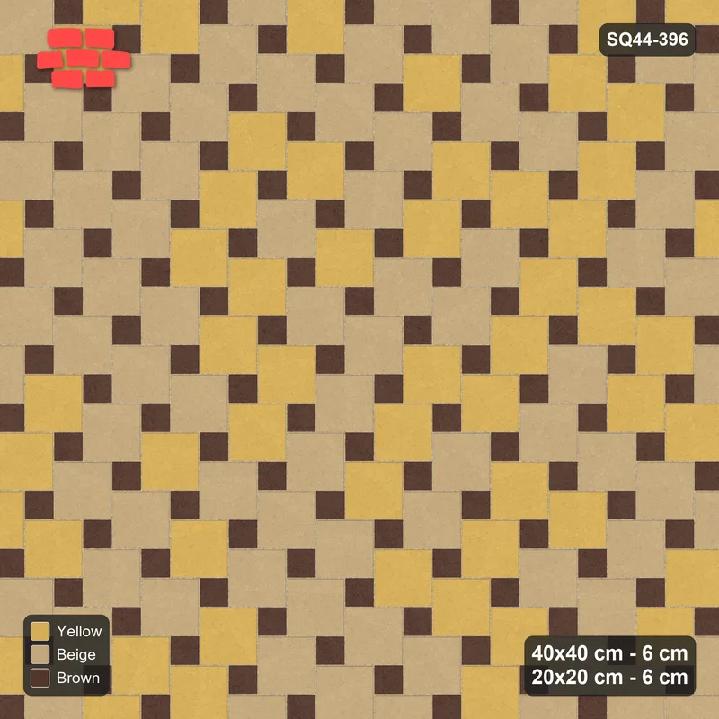 Interlock (Pasco) 40x40 cm · SQ44-396 · Offset Lattice, Blend (Mirrored) - Harvest Gold · Top view Interlock (Pasco) 40x40 cm · SQ44-396 · Offset Lattice, Blend (Mirrored) - Harvest Gold · Top view