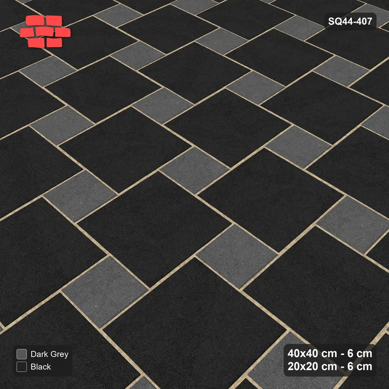 Interlock (Pasco) 40x40 cm · SQ44-407 · Offset Lattice, Swapped (Mirrored) - Night Sky · Side view Interlock (Pasco) 40x40 cm · SQ44-407 · Offset Lattice, Swapped (Mirrored) - Night Sky · Side view