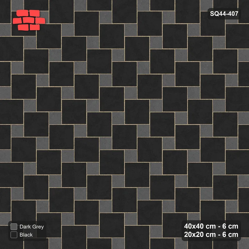 Interlock (Pasco) 40x40 cm · SQ44-407 · Offset Lattice, Swapped (Mirrored) - Night Sky · Top view Interlock (Pasco) 40x40 cm · SQ44-407 · Offset Lattice, Swapped (Mirrored) - Night Sky · Top view
