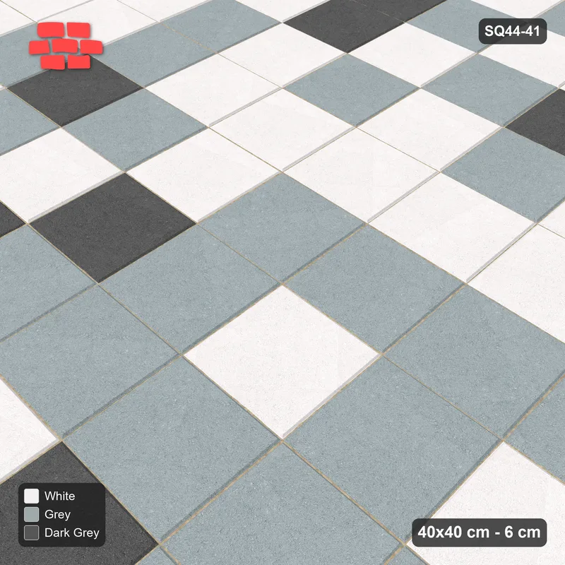 Interlock (Pasco) 40x40 cm · SQ44-41 · Stack Bond Tonal Blend · Side view Interlock (Pasco) 40x40 cm · SQ44-41 · Stack Bond Tonal Blend · Side view