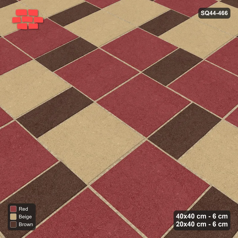 Interlock (Pasco) 40x40 cm · SQ44-466 · Slab Pair + Plank Step, Blend, Left, 360 cm - Tuscany · Side view Interlock (Pasco) 40x40 cm · SQ44-466 · Slab Pair + Plank Step, Blend, Left, 360 cm - Tuscany · Side view