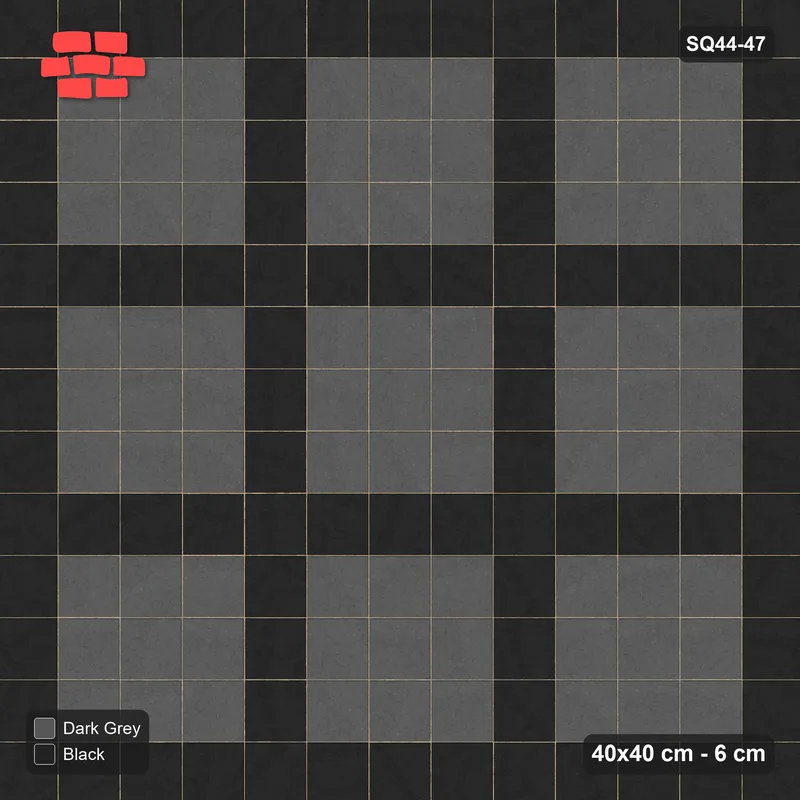 Interlock (Pasco) 40x40 cm · SQ44-47 · Border and Plaza Grid Field · Top view Interlock (Pasco) 40x40 cm · SQ44-47 · Border and Plaza Grid Field · Top view
