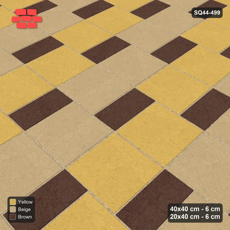 Interlock (Pasco) 40x40 cm · SQ44-499 · Slab Pair + Plank Step, Checker, 420 cm - Harvest Gold · Side view Interlock (Pasco) 40x40 cm · SQ44-499 · Slab Pair + Plank Step, Checker, 420 cm - Harvest Gold · Side view