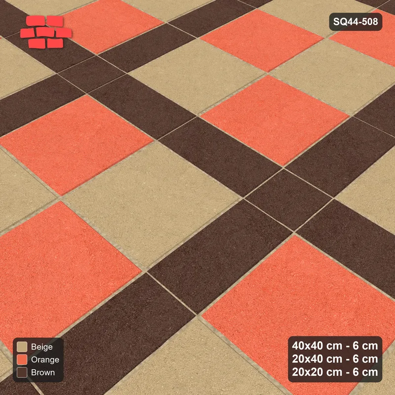 Interlock (Pasco) 40x40 cm · SQ44-508 · Panel Grid 2x3, Two-Tone Slabs, 340 cm - Autumn · Side view Interlock (Pasco) 40x40 cm · SQ44-508 · Panel Grid 2x3, Two-Tone Slabs, 340 cm - Autumn · Side view