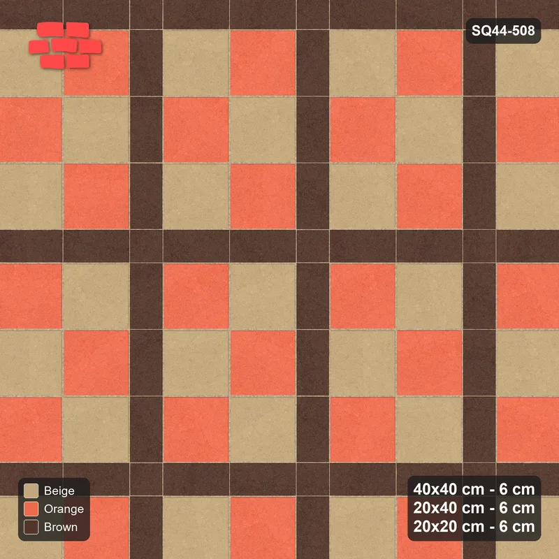 Interlock (Pasco) 40x40 cm · SQ44-508 · Panel Grid 2x3, Two-Tone Slabs, 340 cm - Autumn · Top view Interlock (Pasco) 40x40 cm · SQ44-508 · Panel Grid 2x3, Two-Tone Slabs, 340 cm - Autumn · Top view