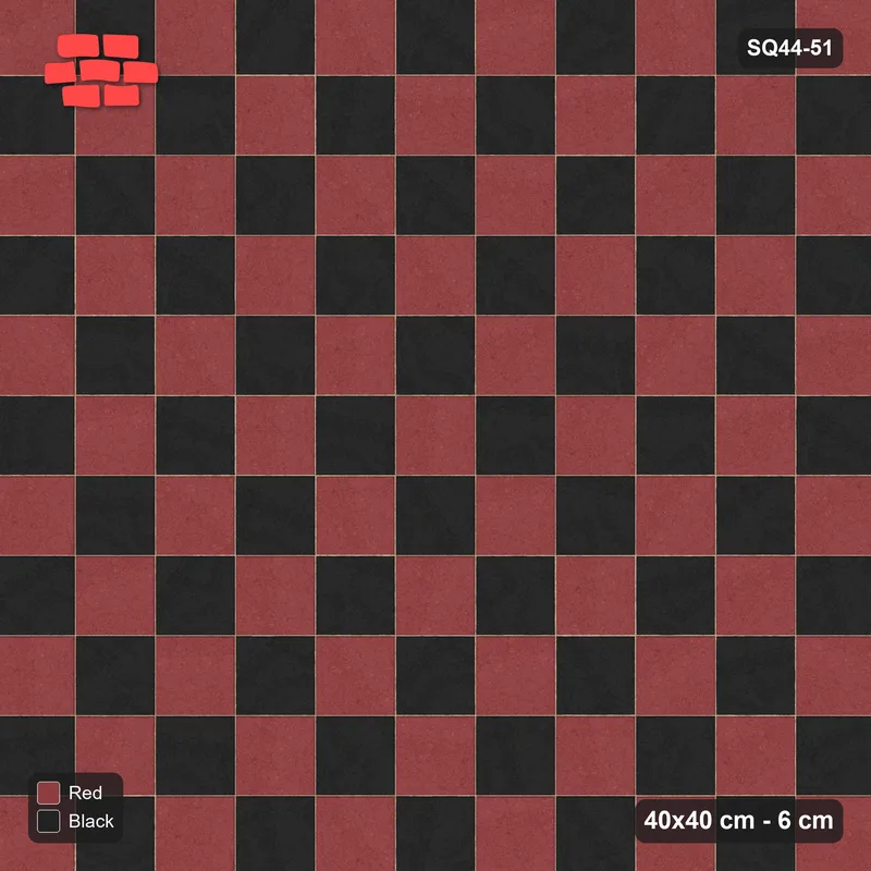 Interlock (Pasco) 40x40 cm · SQ44-51 · Checkerboard · Top view Interlock (Pasco) 40x40 cm · SQ44-51 · Checkerboard · Top view